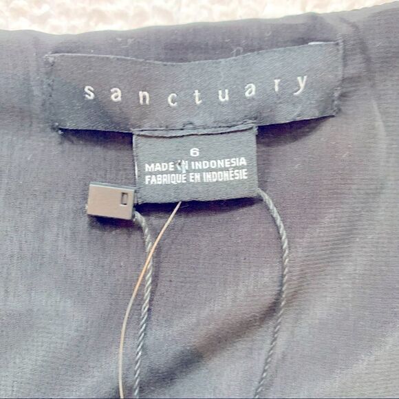 Sanctuary Florence Puff Sleeve V-Neck Maxi Dress 
Black Ivory Women’s Size 6 - Picture 9 of 12